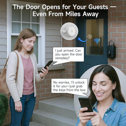 Wi-Fi Bridge (W100) & Door Sensor for WeHere Smart Lockboxes, Door Sensor for Business/Store/Home/Office Security, App Remote Check Door Close or Open