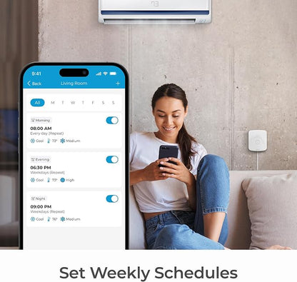 Breez Eco Smart AC Controller for Mini-Split, Window, Portable ACS (White)
