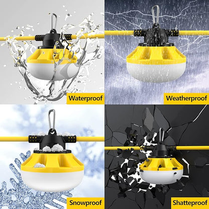50FT Construction String Lights LED Industrial Grade Best for Construction Sites, Renovation, Walkways,Patio，Mine cave, Outdoor, and Other Outdoor Lighting Solutions Use,Free for Climbing Hook