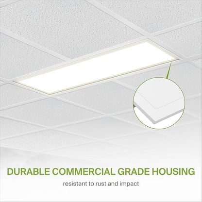 ASD 4 Pack 1x4 LED Flat Panel Light - 25/30/40W UL DLC | 5137LM 3500K 4000K 5000K Selectable Dimmable 1x4 LED Drop Ceiling Light Fixture | 1 x 4 Commercial Recessed Lay in Troffer Lights for Office