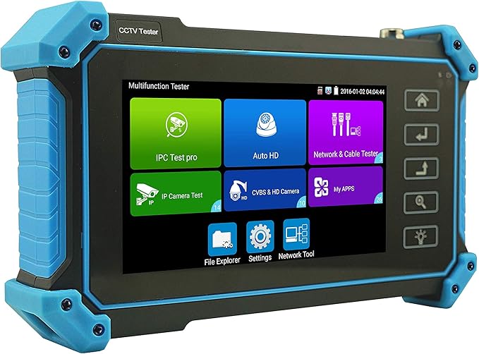 EVERSECU CCTV IP Camera Tester Monitor, 8MP AHD CVI TVI CVBS IP Camera Test 4K HD Display Video Monitor 5inch IPS Touch Screen IPC Tester Support POE PTZ WiFi RS485 HDMI & VGA Input DC12V Output