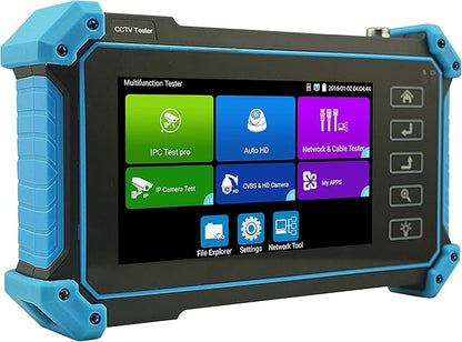 EVERSECU CCTV IP Camera Tester Monitor, 8MP AHD CVI TVI CVBS IP Camera Test 4K HD Display Video Monitor 5inch IPS Touch Screen IPC Tester Support POE PTZ WiFi RS485 HDMI & VGA Input DC12V Output