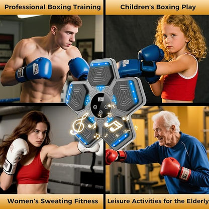 LOLBOX Music Boxing Machine for Adults & Kids - Smart Punching Machine with Boxing Gloves, Wall Boxing Punching Pad for Home, Office, Gym (Upgraded Version)