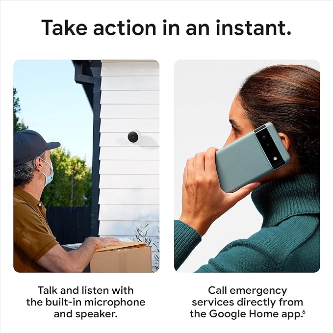 Google Nest Cam Outdoor or Indoor, Battery - 2nd Generation - 2 Count (Pack of 1) (Renewed)