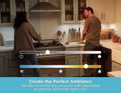 PureOptics LED Works with Alexa Smart Under Cabinet Lighting, Adjustable LEDs, 24" Bar, White
