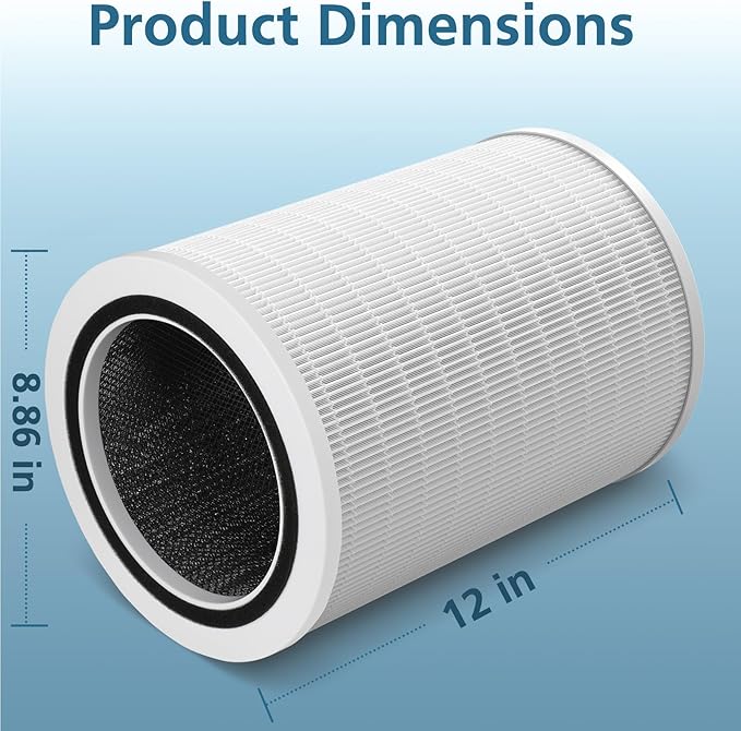 12010 HEPA Replacement Filter Compatible with Clorox 11010 & 11011 Air Purifier, Large Rooms up to 1,500 Sq Ft, 3-in-1 HEPA Filter, 2 PACK (Not for Clorox 11030&11031 Air Purifier)