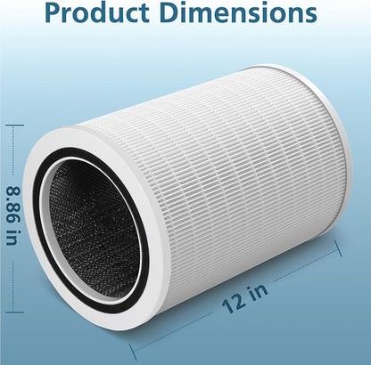 12010 HEPA Replacement Filter Compatible with Clorox 11010 & 11011 Air Purifier, Large Rooms up to 1,500 Sq Ft, 3-in-1 HEPA Filter, 2 PACK (Not for Clorox 11030&11031 Air Purifier)