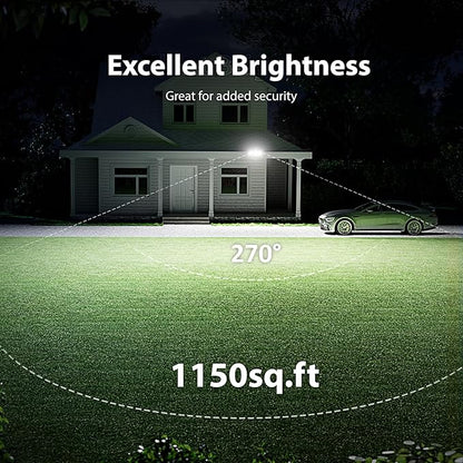 Onforu 3 Pack 75W Motion Sensor Outdoor Lights, 7000lm Dusk to Dawn Flood Light, LED Security Light with 3 Head, IP65 Waterproof Exterior Floodlight, 6500k Wall Light for Entryway Stairs Yard Garage