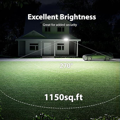 Onforu 2 Pack 75W LED Motion Sensor Outdoor Lights, 7000LM Dusk to Dawn Outdoor Lighting, 6500K Motion Detector Flood Light, IP65 Waterproof Hardwired LED Security Light for Yard Garage(White)