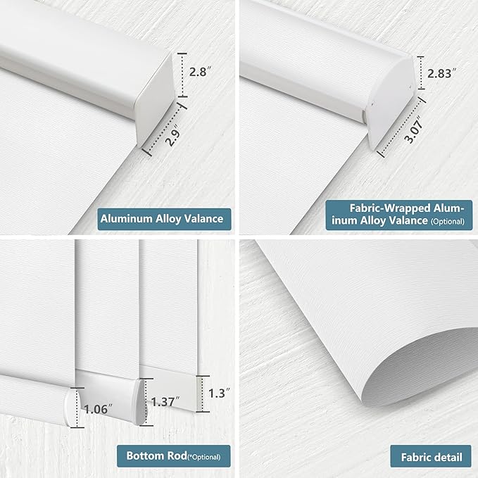 Bringnox Motorized Blinds with Remote,100% Blackout Smart Roller Blinds Compatible with Google Home and Alexa Via HUB,and Motorized Window Blinds Customized