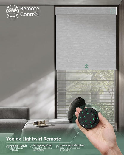 Yoolax Smart Dual Roller Shades, Motorized Blinds with Remote Smart Blinds Compatible with Alexa, Automatic Dual Shades for Windows Bedroom Living Room (Customize)