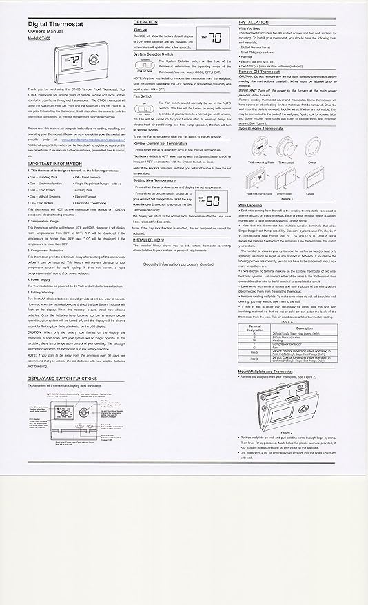 ControlTemp CT400 Advanced Tamper Proof Thermostat, 5.5''Wx3.75''Hx1''D