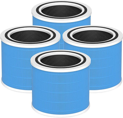 Core 200S Smoke Remover Replacement Filter Compatible with LEVOIT Core 200S and Core 200S-P Smart WiFi Air Purifier, 3-in-1 Grade Main Filter, Core 200S-RF-SR, Blue, 4 Pack