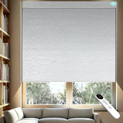 Motorized Blackout Roller Shades with Remote – Smart Blinds for Bedroom, Alexa Google Home Siri, Matter Compatible, Custom Electric Window Shades, Cordless Rechargeable