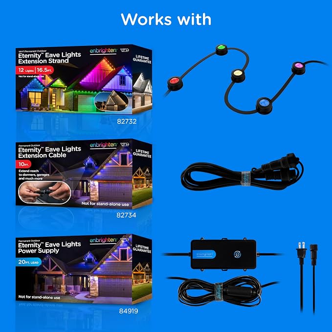Enbrighten Eternity Permanent Outdoor Lights, 32 Lights, Smart, 50ft (Pack of 2)
