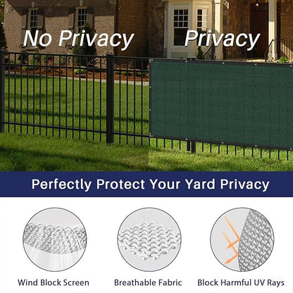 Windscreen4less Privacy Fence Screen Heavy Duty Windscreen Fencing Mesh Fabric Shade Net Cover with Brass Grommtes for Outdoor Wall Garden Yard Pool Deck, 6'x293' Green
