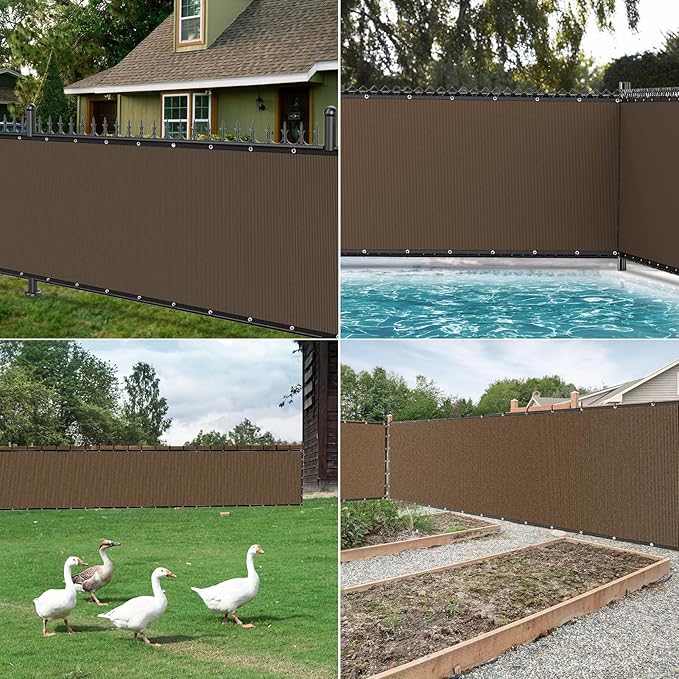 Winpull Privacy Fence Screen 4' x 50', Heavy Duty 170GSM HDPE Mesh, 95% Privacy, Reinforced Edges with Grommets for Chain Link & Wood Fences, Patio, Balcony & Yard