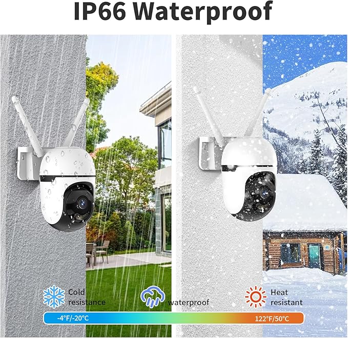 Smart Wired Security Camera Outdoor,5G&2.4G WiFi Cameras for Home Security,2K&360° PTZ Camera,911 Call for AI,IP66 Waterproof,Motion Detection,US Cloud APP&TF Card,Support Alexa