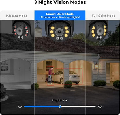 ONWOTE 6MP 355° Pan 95° Tilt 3X Digital Zoom PTZ PoE IP Security Camera