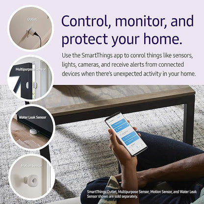 SmartThings Hub 3rd Generation [GP-U999SJVLGDA] Smart Home Automation Hub Home Monitoring Smart Devices - Alexa Google Home Compatible - Zigbee, Z-Wave, Cloud to Cloud Protocols – White