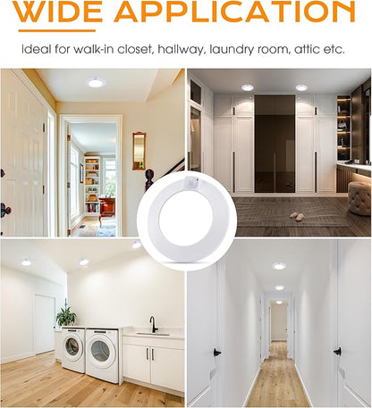 CLOUDY BAY Motion Sensor Ceiling Light Indoor,120V CRI90 10W 5000K Bright Day Light,6.5 inch LED Flush Mount Ceiling Lighting Fixture for Garage,Walk-in Closet,Attic,Pantry Wet Location White Finish