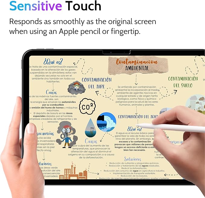 Peslv Privacy Screen Protector for iPad Air 11 Inch (2024-2026, M2 M3 M4), Anti Glare Blue Light Spy Filter Private Cover, High Sensitive Bubble-Free Easy Install Black Security Screen
