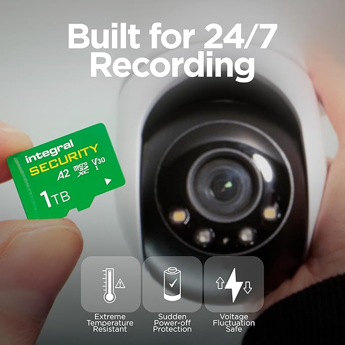 Integral 128GB High Endurance microSD Card, UHS-I V30 U3 A2, 4K for CCTV, Dash Cams, Home Security, Baby Monitors & Body cams, Up to 24 Hours Overwrite and 24,000 Hours Continuous Recording (256GB)