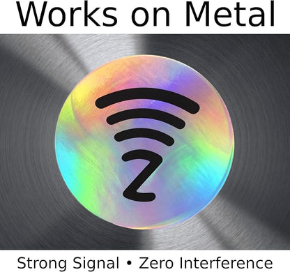 DAMILA NFC216 Anti-Metal NFC Tags with Holographic Labels, 10 Pack