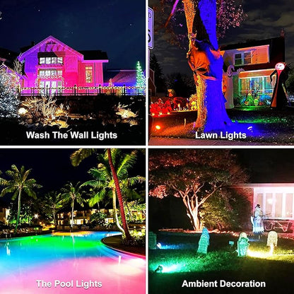 2 Pack PAR38 Flood Light Bulbs Outdoor 30W, LED Color Changing Spotlight Waterproof, 100W Equivalent, Timing, Remote, RGB Porch Light E26 for Holiday Halloween Christmas Party Decoration