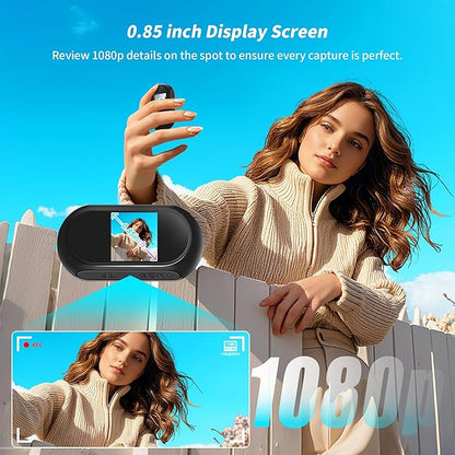 Upgraded 1080P Mini Body Camera with 64GB Card, Sports Action Cameras, Hands-Free Body Cam with Magnetic Back Clip, Mini POV Camera for Cycling Vlogging Travel
