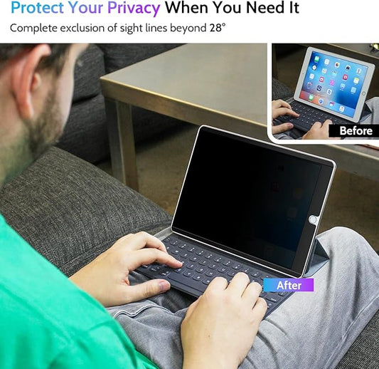 Peslv Magnetic Privacy Screen Protector for iPad 9th 8th 7th Generation 10.2 Inch & iPad Air 3th & iPad Pro 10.5 In, Removable Anti Blue Light Glare Spy Private Filter, High Sensitive BubbleFree