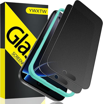 YWXTW 2 Pack Matte Privacy Screen Protector for iPhone 16 Pro, 28° Anti-Spy iPhone 16 Pro Privacy Screen Protector Anti-Glare & Anti-Fingerprint Case Friendly Tempered Glass Film, Bubble Free
