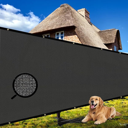 Shade&Beyond 8'x42' Dark Grey Privacy Screen Fence Cover 170 GSM Fencing Mesh Fence Panel for Wall Garden Yard Backyard Indoor Outdoor Home Decoration