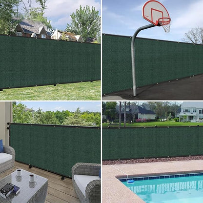Windscreen4less Privacy Fence Screen Heavy Duty Windscreen Fencing Mesh Fabric Shade Net Cover with Brass Grommtes for Outdoor Wall Garden Yard Pool Deck, 6'x291' Green