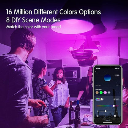 DAYBETTER Smart Light Bulbs, Alexa Light Bulb, WiFi Light Bulbs, RGBCW Color Changing Light Bulb A19 9W 800LM, Smart Bulbs That Work with Alexa & Google Assistant, Music Sync, No Hub Required, 12 Pack