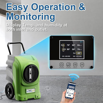 ALORAIR 270 Pints Commercial Dehumidifiers Smart Wi-Fi with Pump, Up to 3,000 Sq.Ft Coverage for Large Room or Basements, Industrial Dehumidifier with Drain Hose, 5 Years Limited Warranty