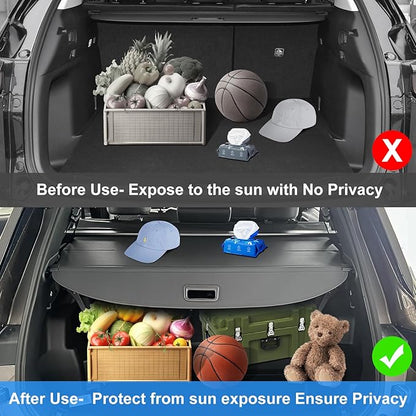 AUXKO Retractable Cargo Cover for Mitsubishi Outlander 2025-2022, Trunk Cover Luggage Security Shade Cover for 2025 2024 Outlander Shielding Anti-Peeping Privacy Screen Carbon Fiber(Not for Sport)