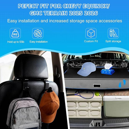 AUXKO Retractable Cargo Cover for Chevrolet Equinox/GMC Terrain 2026-2025, Trunk Cover Luggage Security Cover for 2026 2025 Chevy Equinox/GMC Terrain Shade Anti-Peeping Privacy Screen, Carbon Fiber