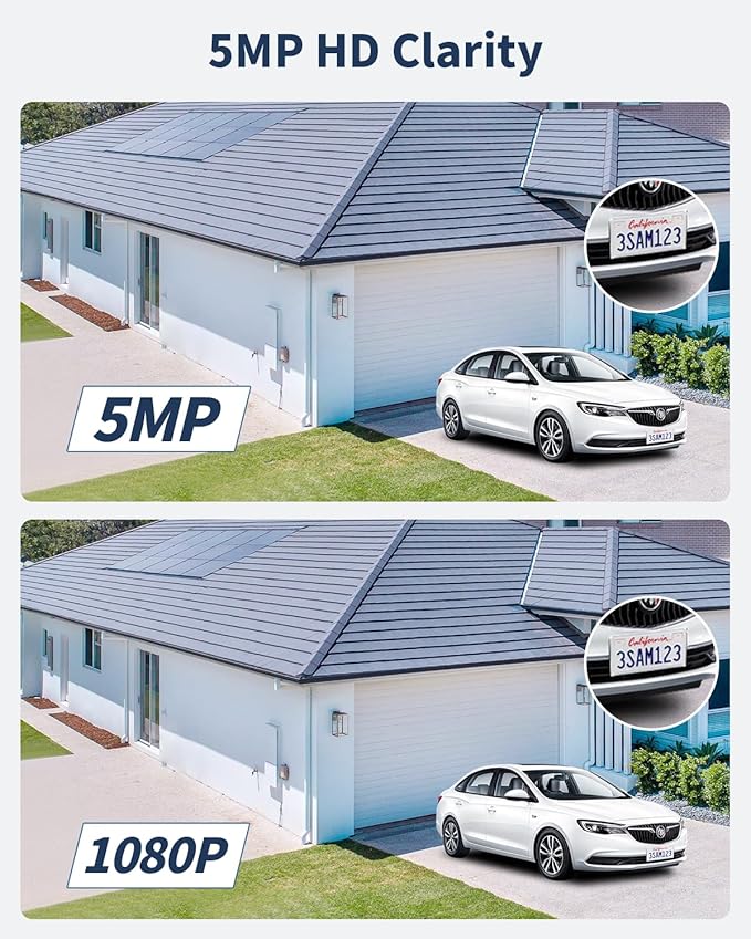 《122°Wide Angle & 80FT Night Vision》Outdoor Wired Security Camera System,CCTV Cameras Outside, Home Video Surveillance DVR Kits