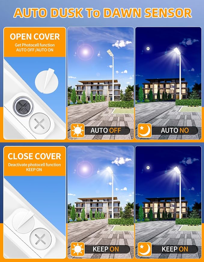 9 Pack 320W LED Parking Lot Light UL Listed 44800LM LED Shoebox Light with Photocell 5000K Daylight IP65 Commercial Street Area Lights Pole Lights Arm & Slip Fitter in 1 Mount, AC100~277V