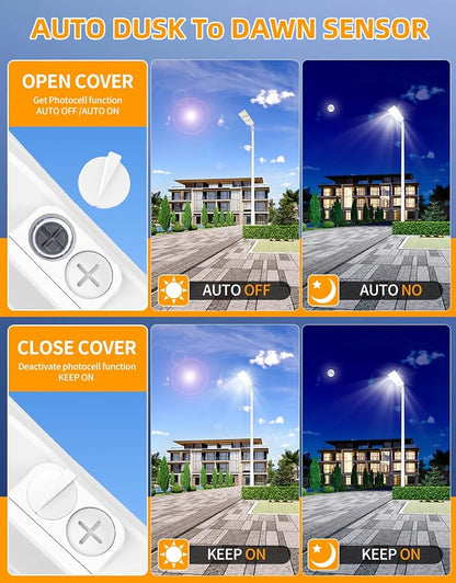 9 Pack 320W LED Parking Lot Light UL Listed 44800LM LED Shoebox Light with Photocell 5000K Daylight IP65 Commercial Street Area Lights Pole Lights Arm & Slip Fitter in 1 Mount, AC100~277V