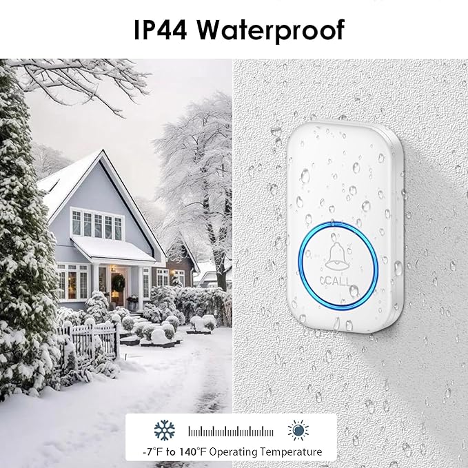 Caregiver Pager, FullHouse Wireless Call Button 1000+ Feet, SOS Alert Nurse Calling Elderly Fall Help System for Patient/Disabled Monitoring at Home, IP55 Waterproof