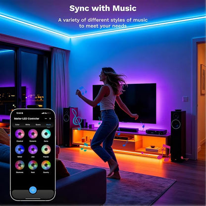 MIWISE Matter LED Controller,2.4GHZ WiFi 4 Zones RF Remote Kit for LED Strip Light,Works with Tuya/Alexa/Google Home/Apple Homekit/Siri,for Dimming/CCT/RGB/RGBCCT/RGBW COB LED Strip Light DC12-48V