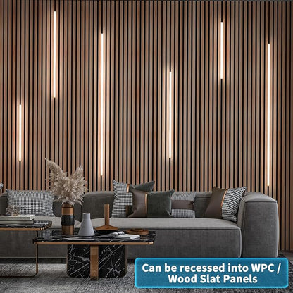 Art3d LED Recessed Strip Lighting Kit with Remote Switch, 6-Pack, White | Self-Adhesive, Low Heat, Energy Efficient, Easy to Install, Versatile Size, for Wood Slat Wall Panel, Headboards