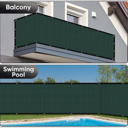 5ft x50ft Privacy Screen Fence 90% Blockage Heavy Duty Mesh Fencing for Outdoor Patio Pool Balcony- Dark Green