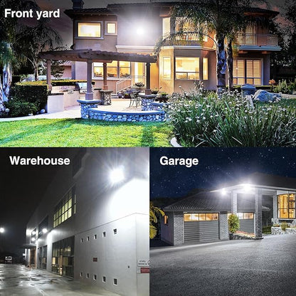 Onforu 40W Flood Lights Outdoor,4000lm Bright LED Work Light with Plug,Daylight White LED Flood Lighting, IP66 Waterproof Security Yard Lights for Garage Stadium 2 Pack
