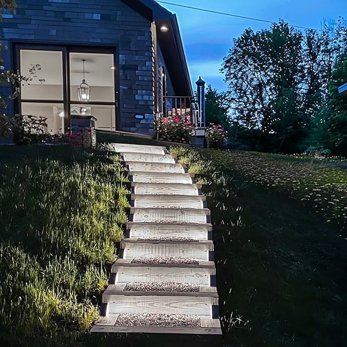 JOFIOS Solar Step Lights - 12 Pack, Waterproof IP67, Deck & Staircase Lights, Patio & Front Step (Cool Brown)