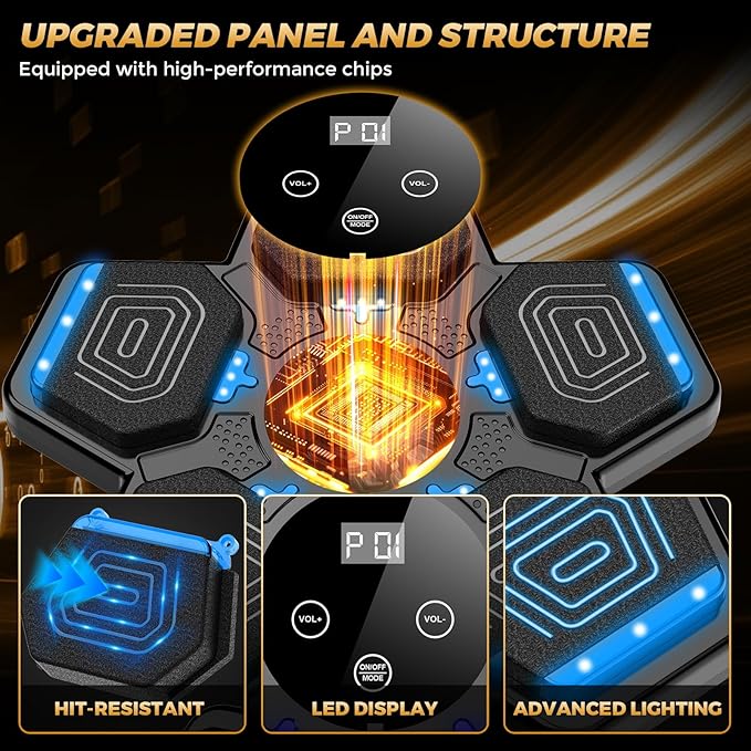 LOLBOX Music Boxing Machine for Adults & Kids - Smart Punching Machine with Boxing Gloves, Wall Boxing Punching Pad for Home, Office, Gym (Upgraded Version)