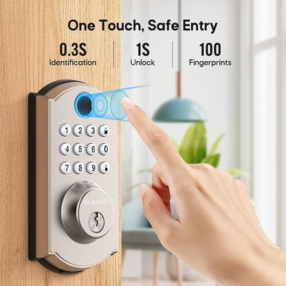 M19 Fingerprint Door Lock, Smart Keyless Entry Deadbolt for Front Door SN