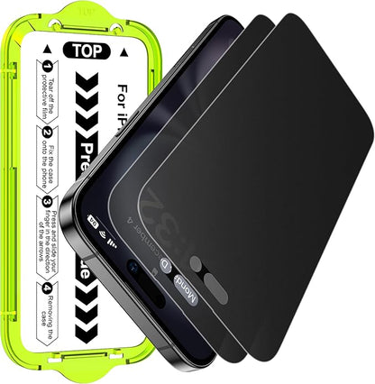 Esanik 2 Pack Matte Privacy Glass Screen Protector for iPhone 15 Plus/16 Plus Anti-Glare & Anti-Spy,Anti-Reflection, Smooth as Silk, Military-Grade 9H Hardness,Flawless Fit Tray
